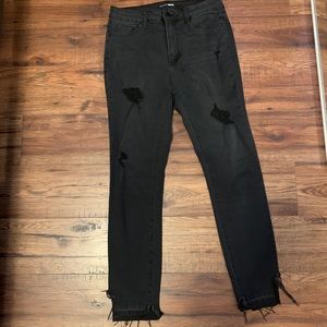 Fashionova Black Distressed Jeans